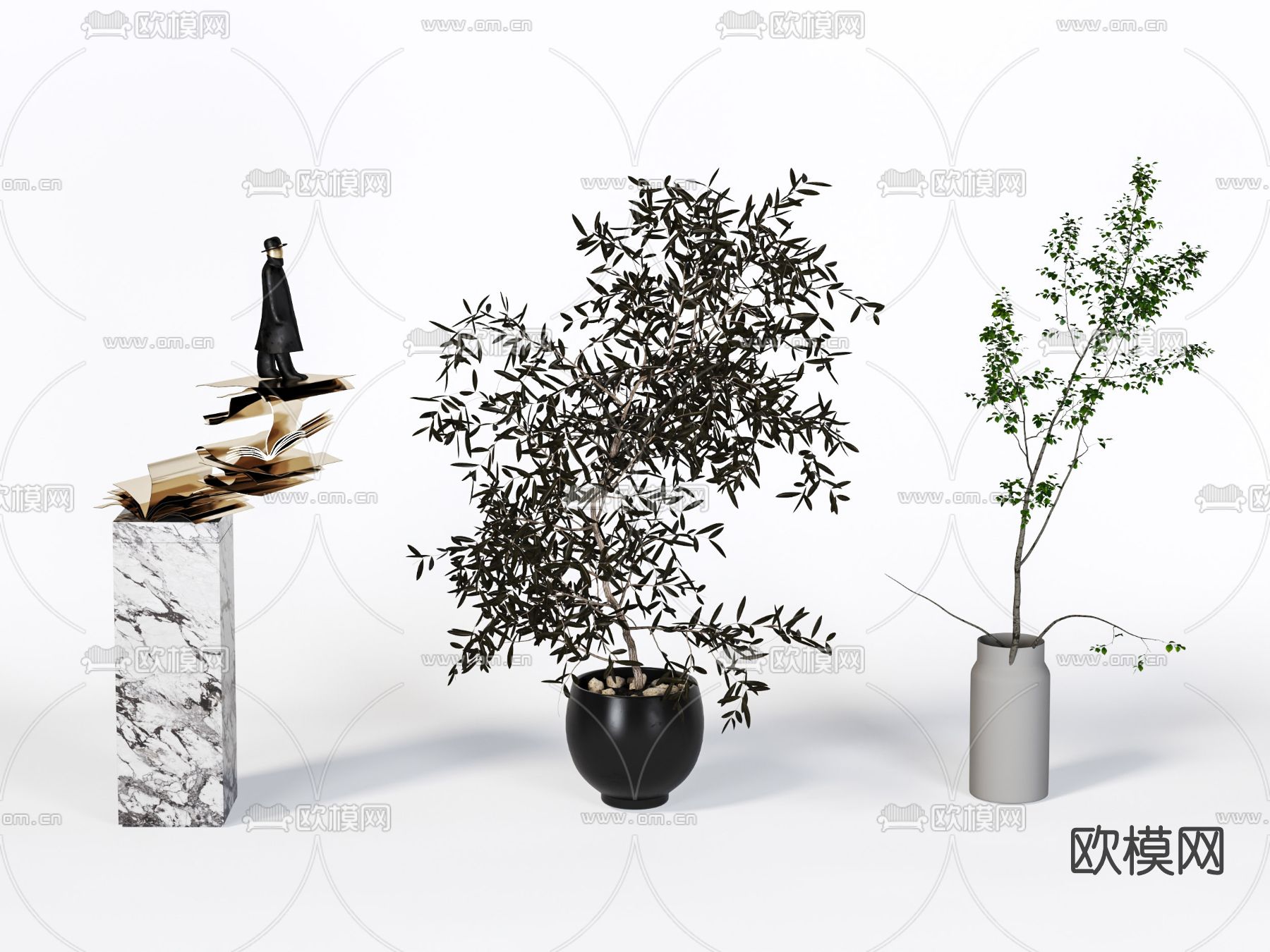 现代花瓶插花免费3d模型下载