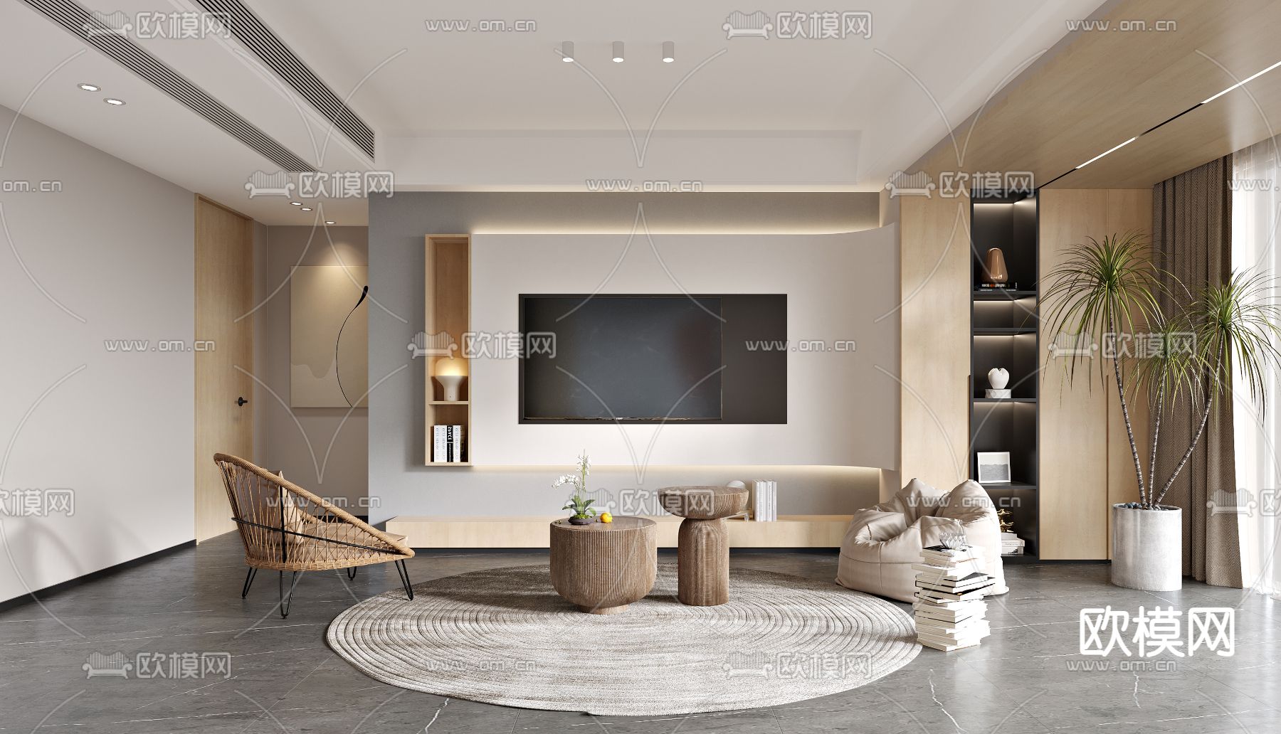 日式客餐厅3d模型下载（渲染图2）