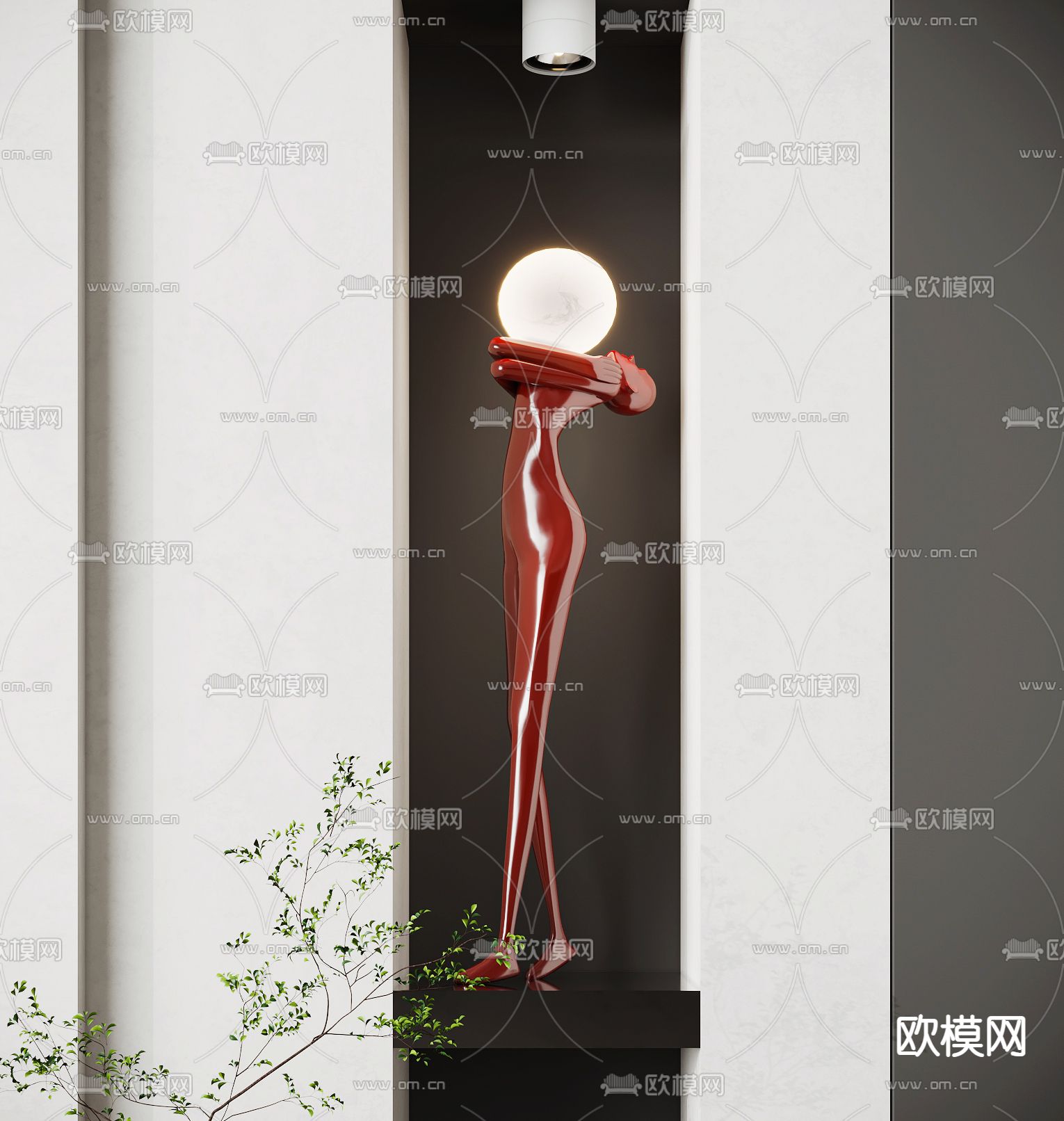 现代人物艺术雕塑3d模型