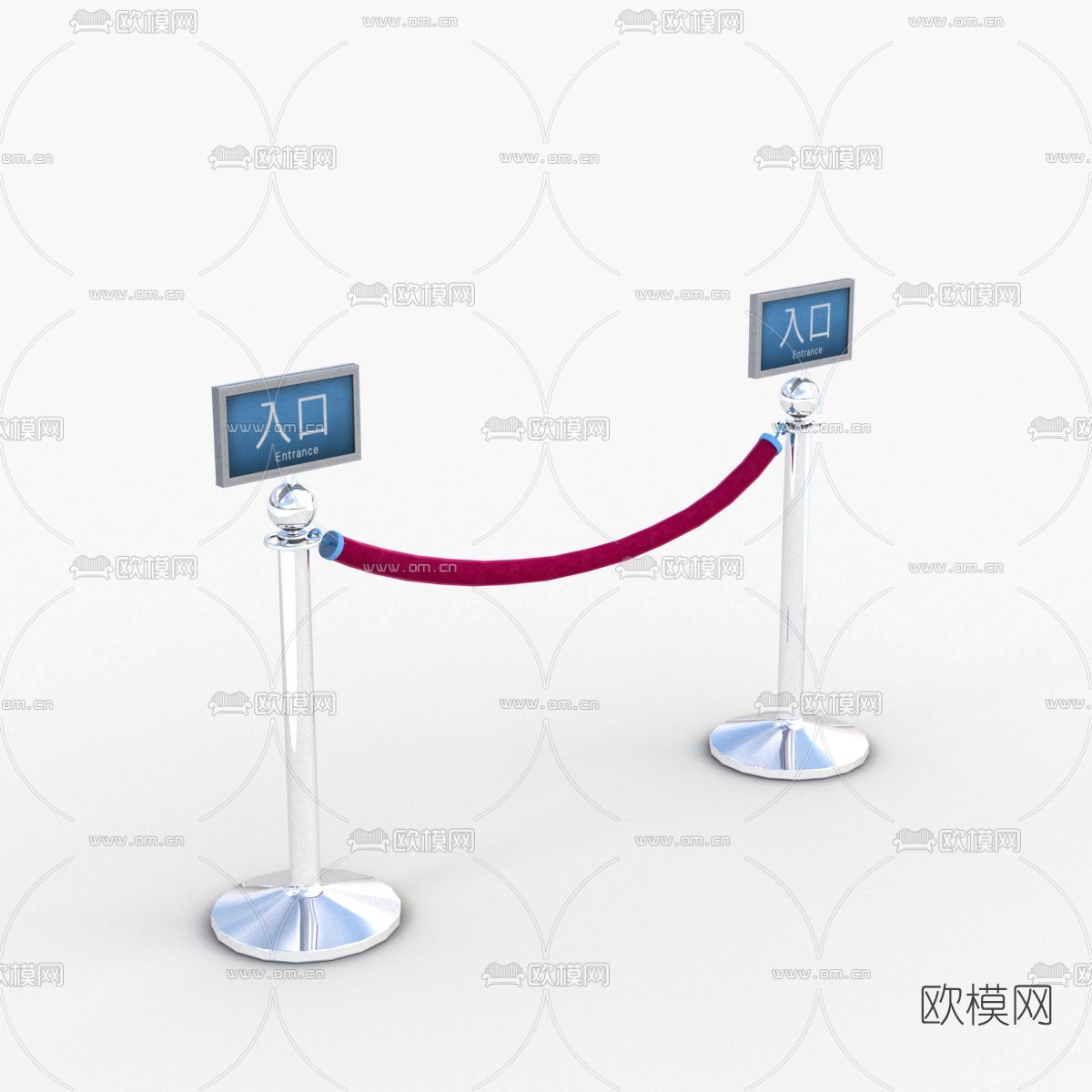 现代围栏护栏免费3d模型下载