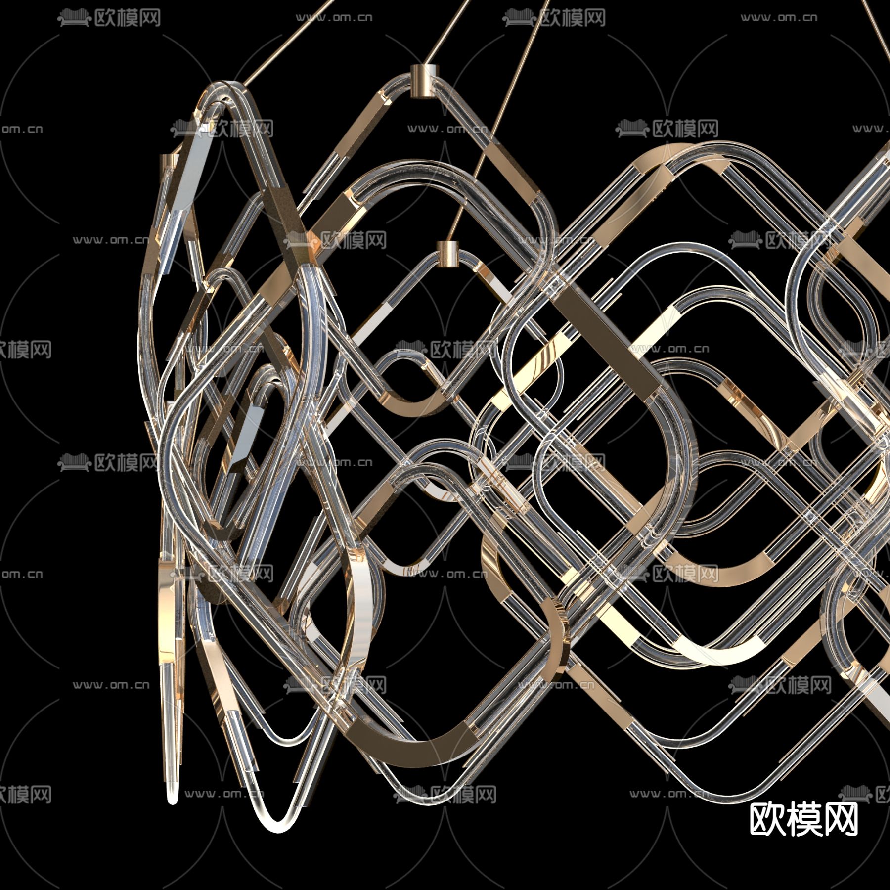 现代玻璃吊灯3d模型