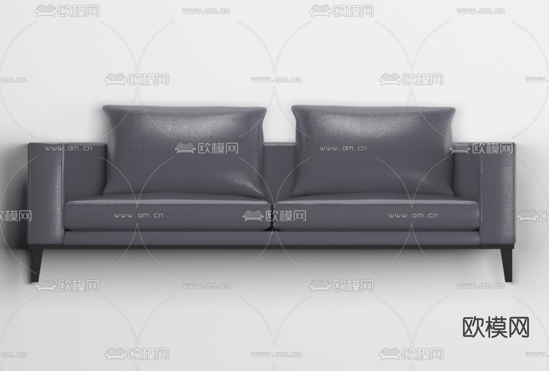 现代皮革双人沙发免费3d模型下载