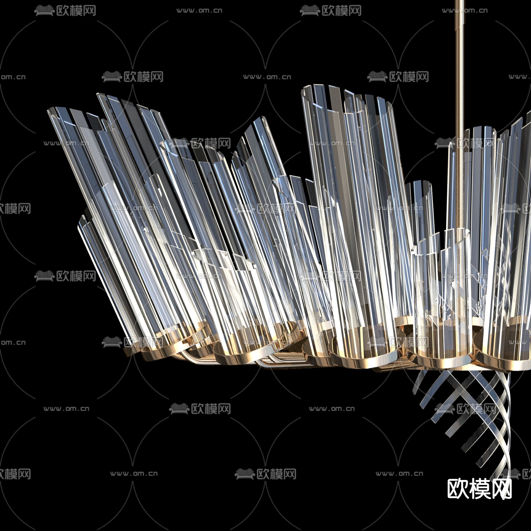 现代玻璃吊灯3d模型