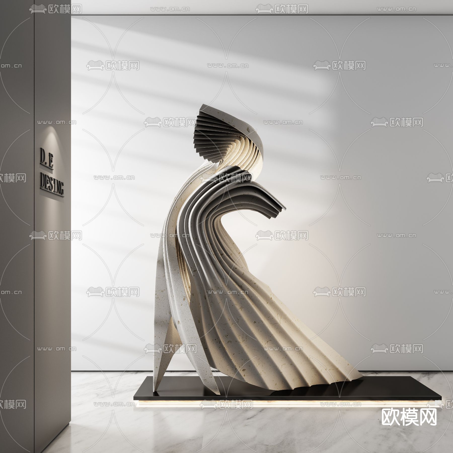 现代艺术雕塑3d模型下载