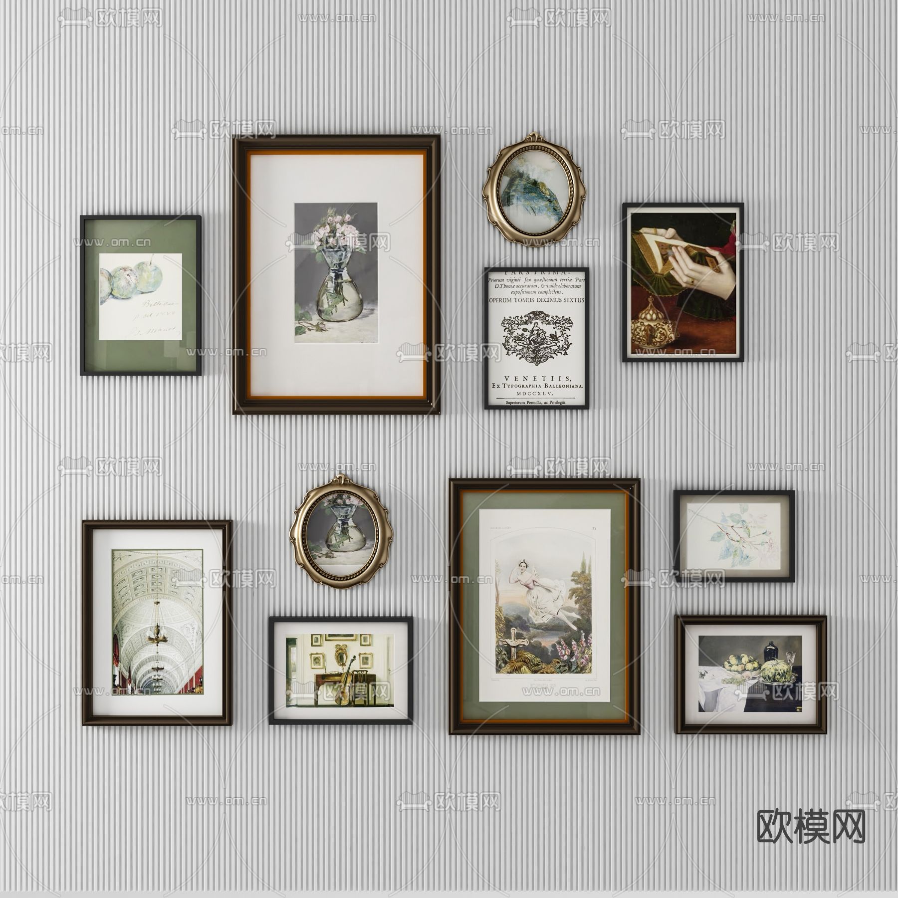美式装饰挂画免费3d模型