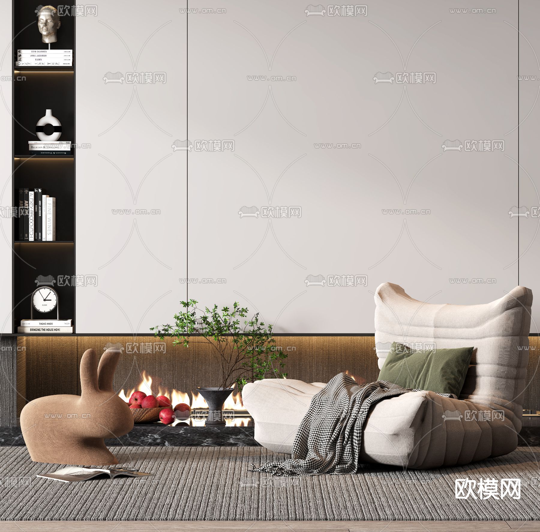 现代布艺懒人沙发3d模型下载