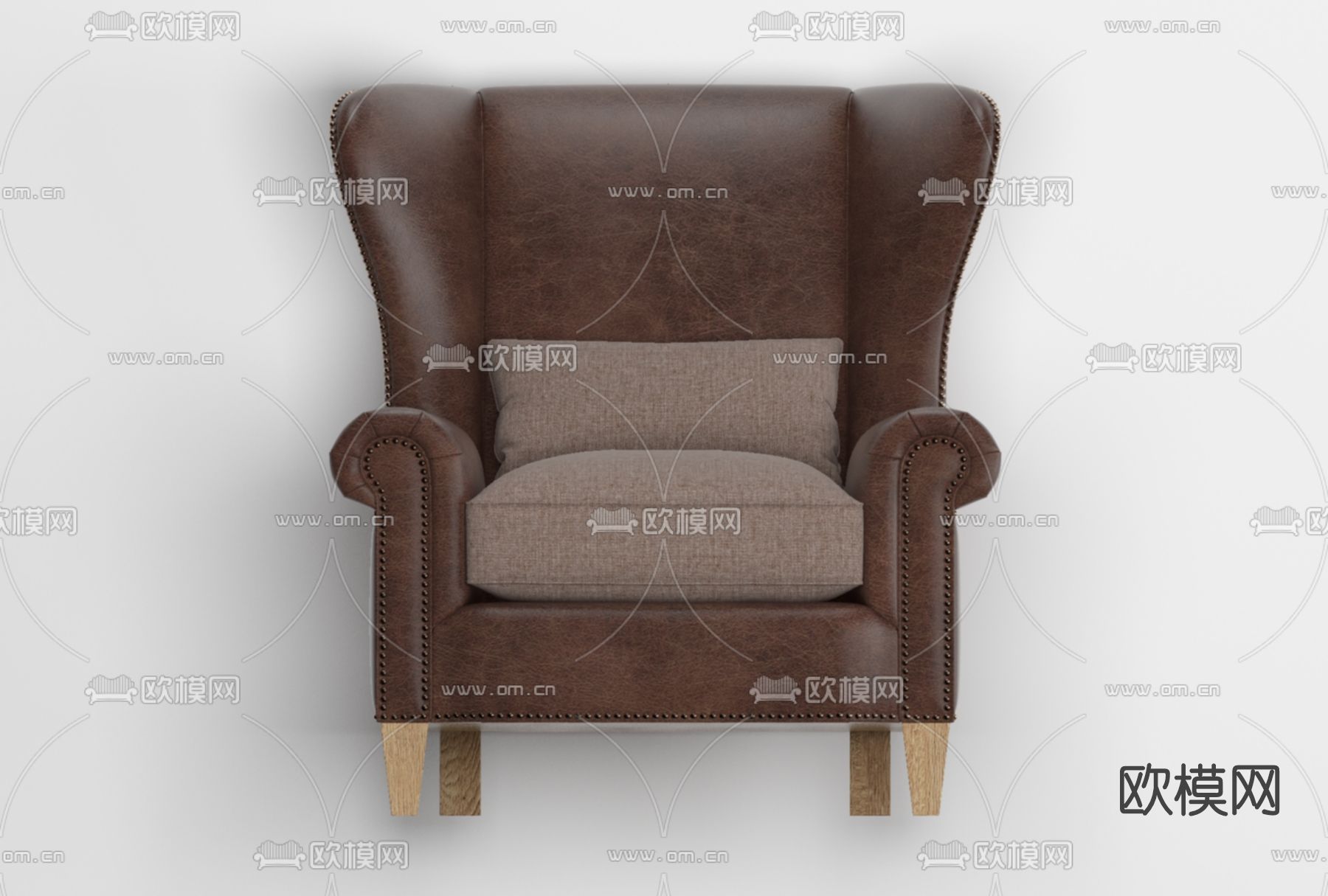 欧式皮革单人沙发免费3d模型