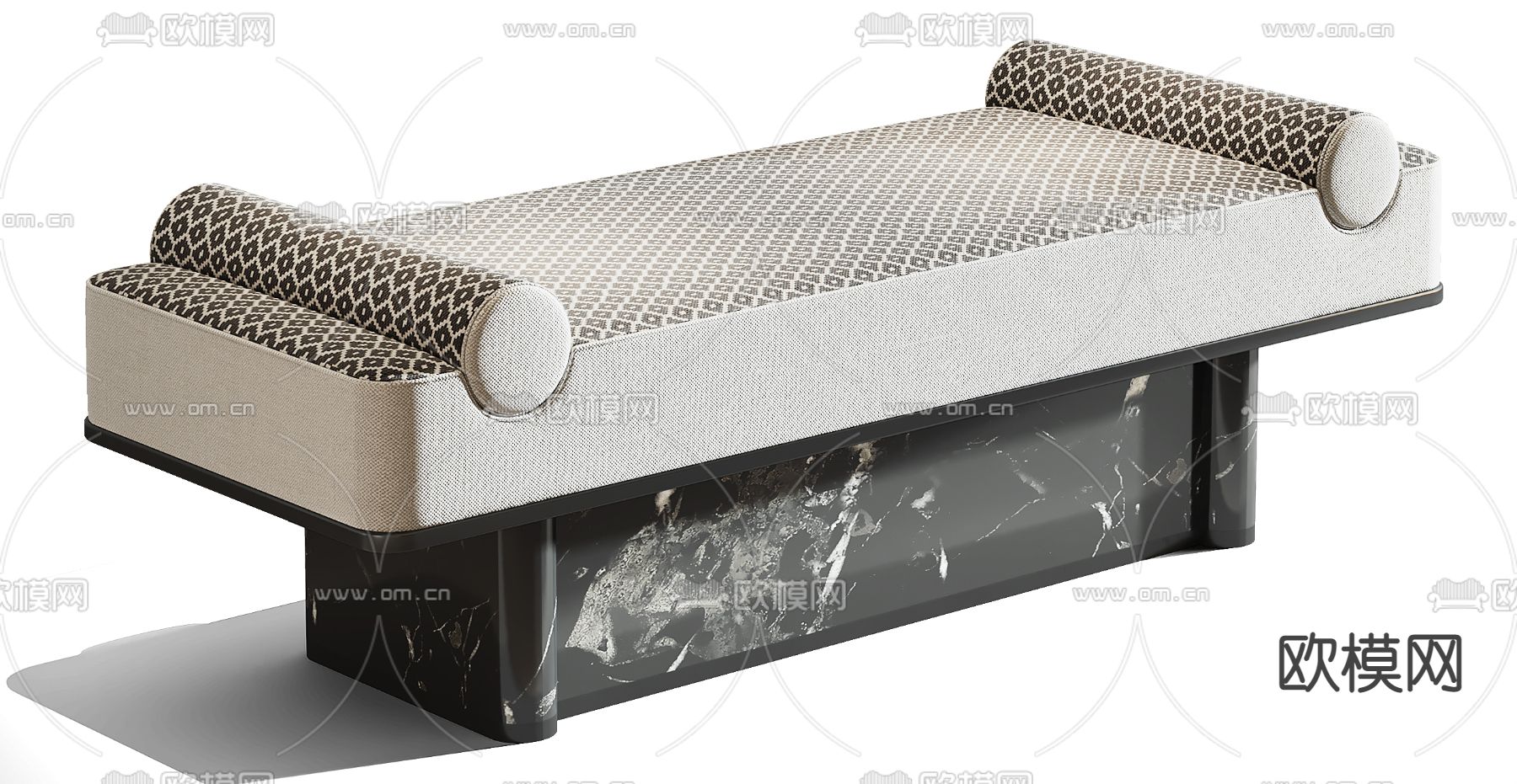 现代脚踏床尾凳3d模型下载（渲染图3）