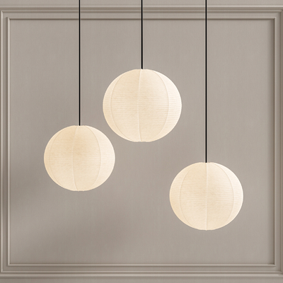 侘寂风和纸吊灯su模型