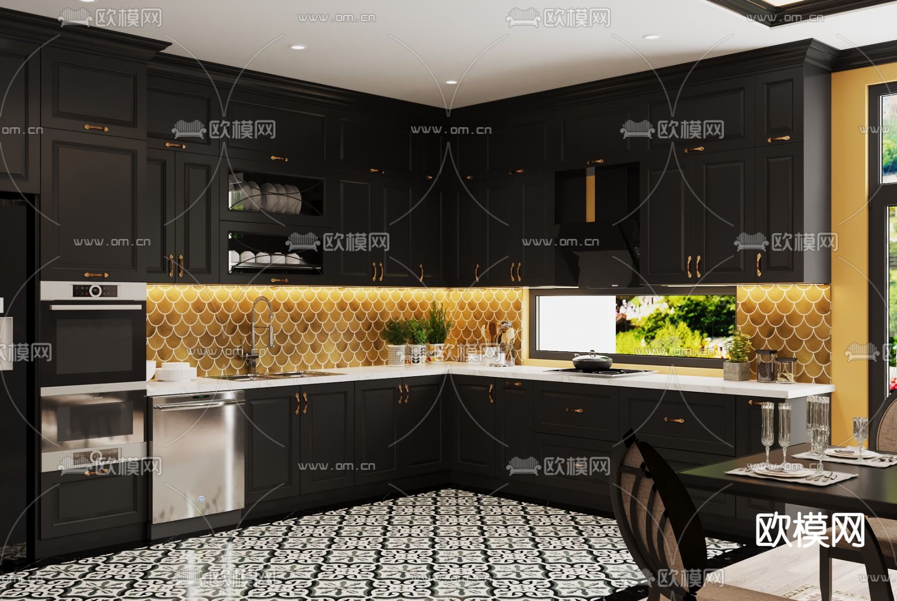 东南亚客餐厅3d模型下载（渲染图5）