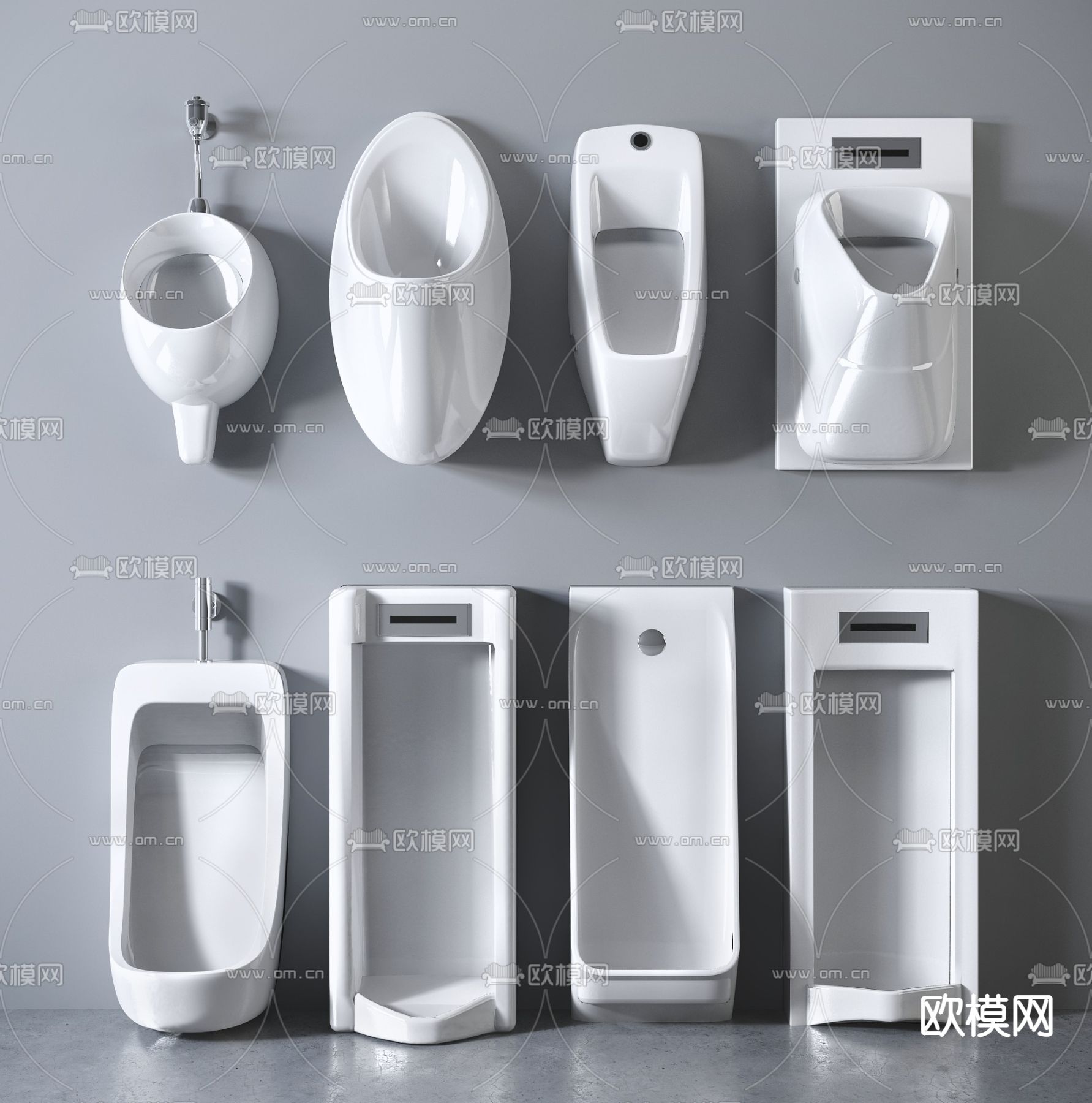 现代小便池小便器3d模型下载