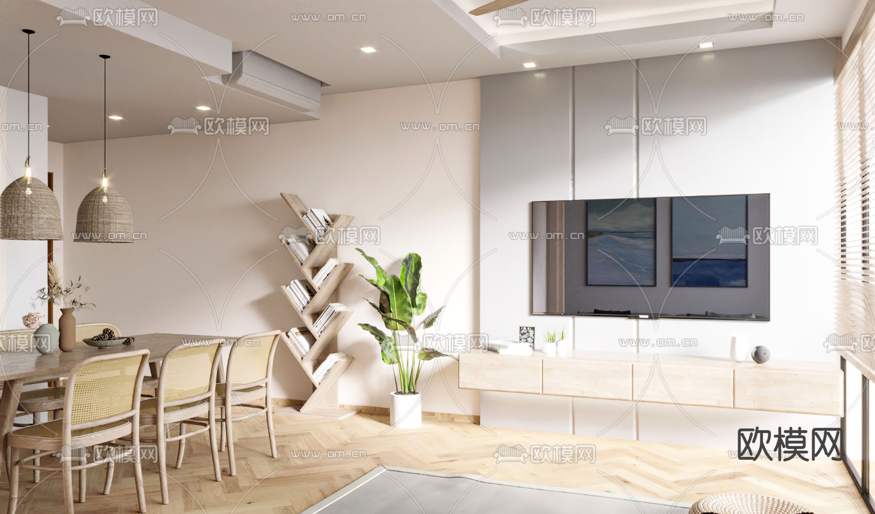 自然风公寓免费3d模型下载（渲染图2）