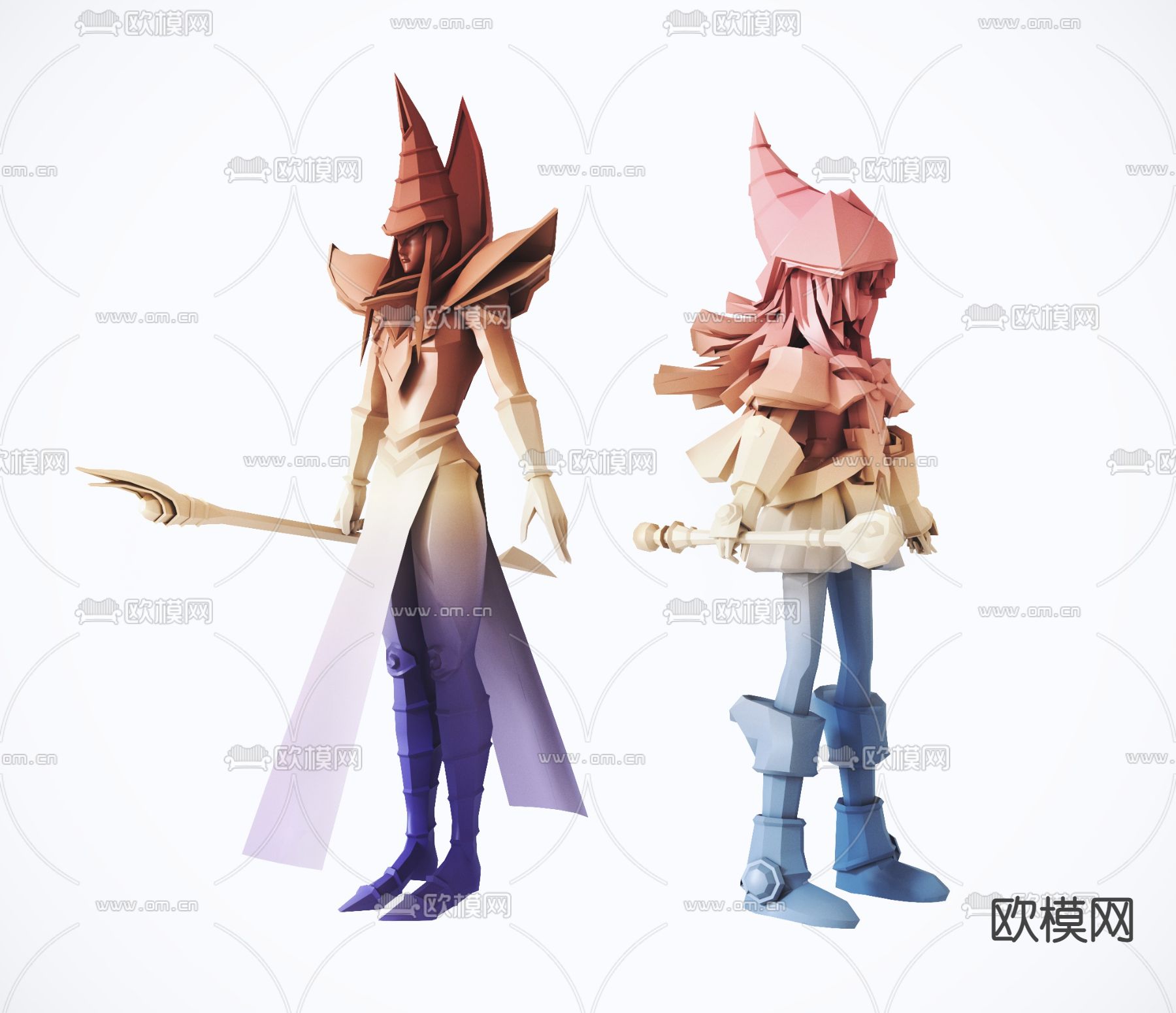 现代游戏王黑魔导师手办3d模型
