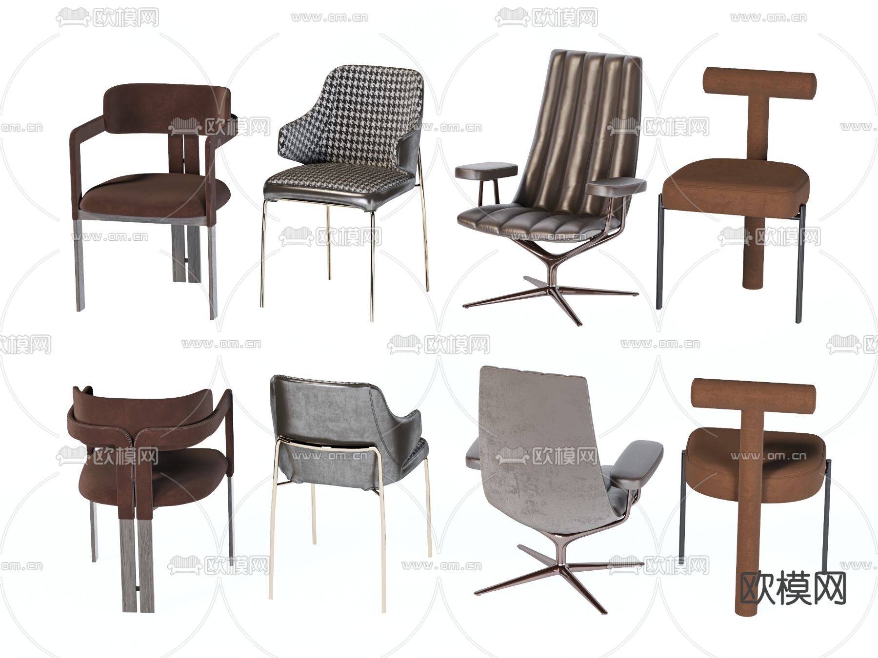 现代布艺休闲椅3d模型下载