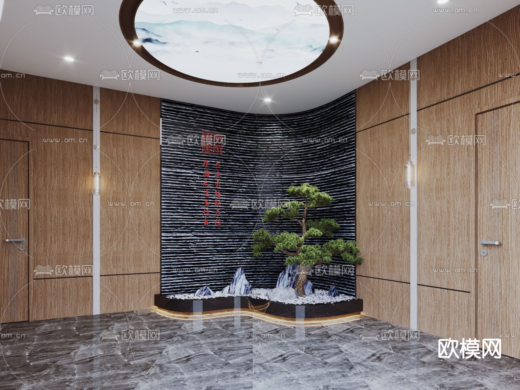 新中式围棋培训机构3d模型下载（渲染图3）