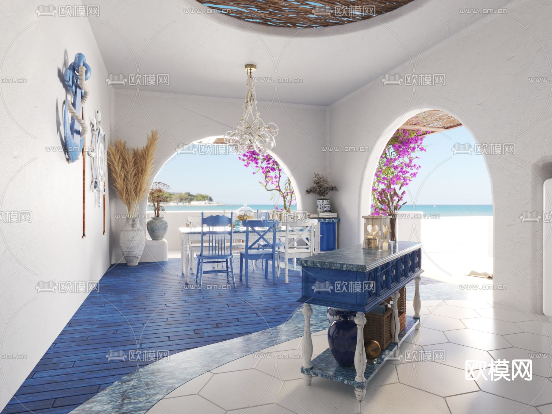 地中海餐厅3d模型下载（渲染图4）