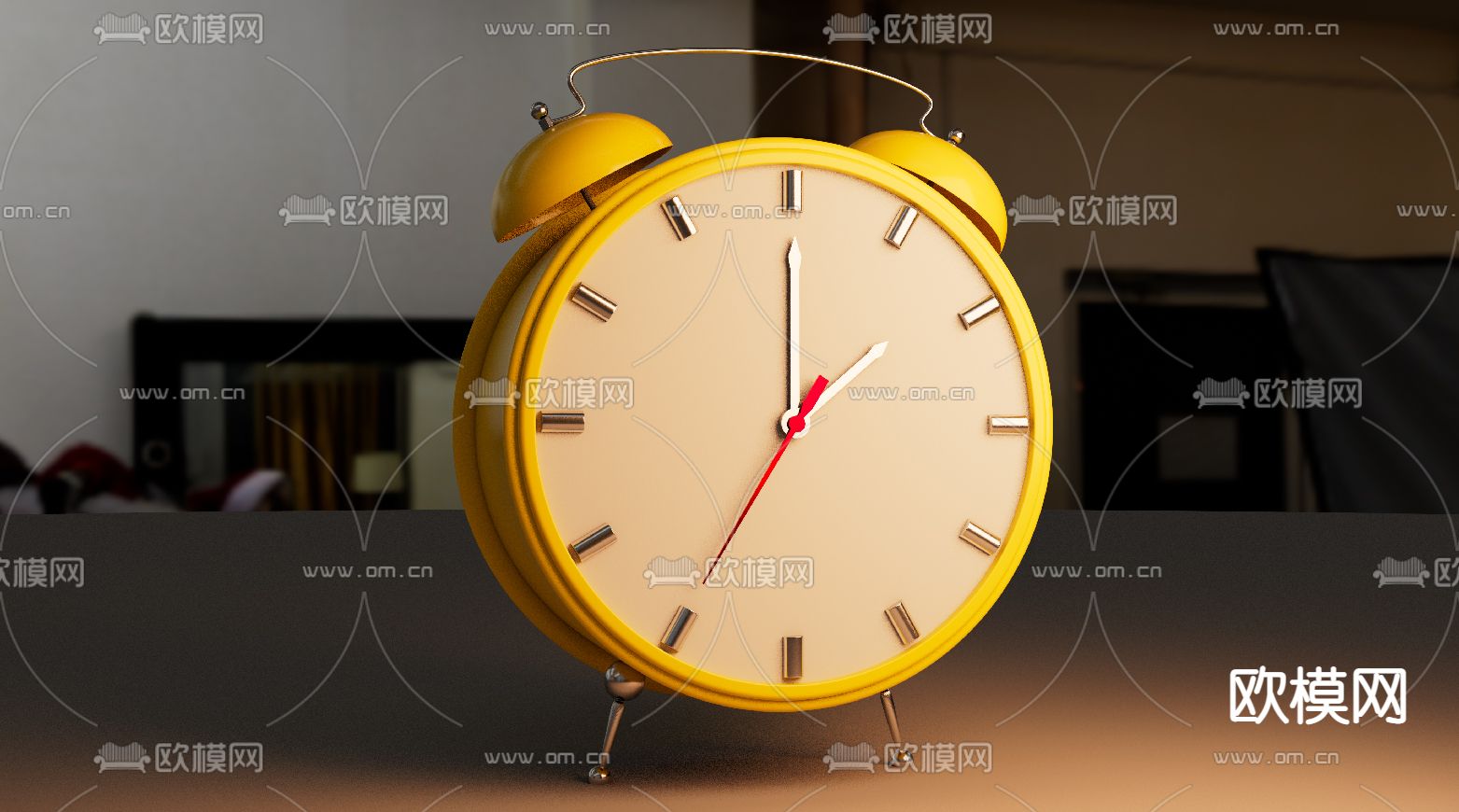 现代闹钟免费3d模型下载