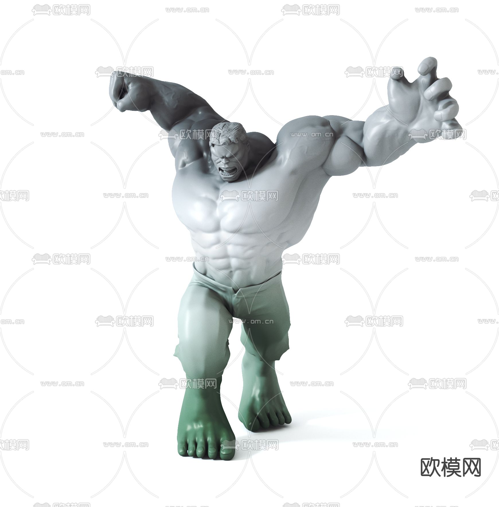 现代绿巨人浩克手办玩具3d模型下载