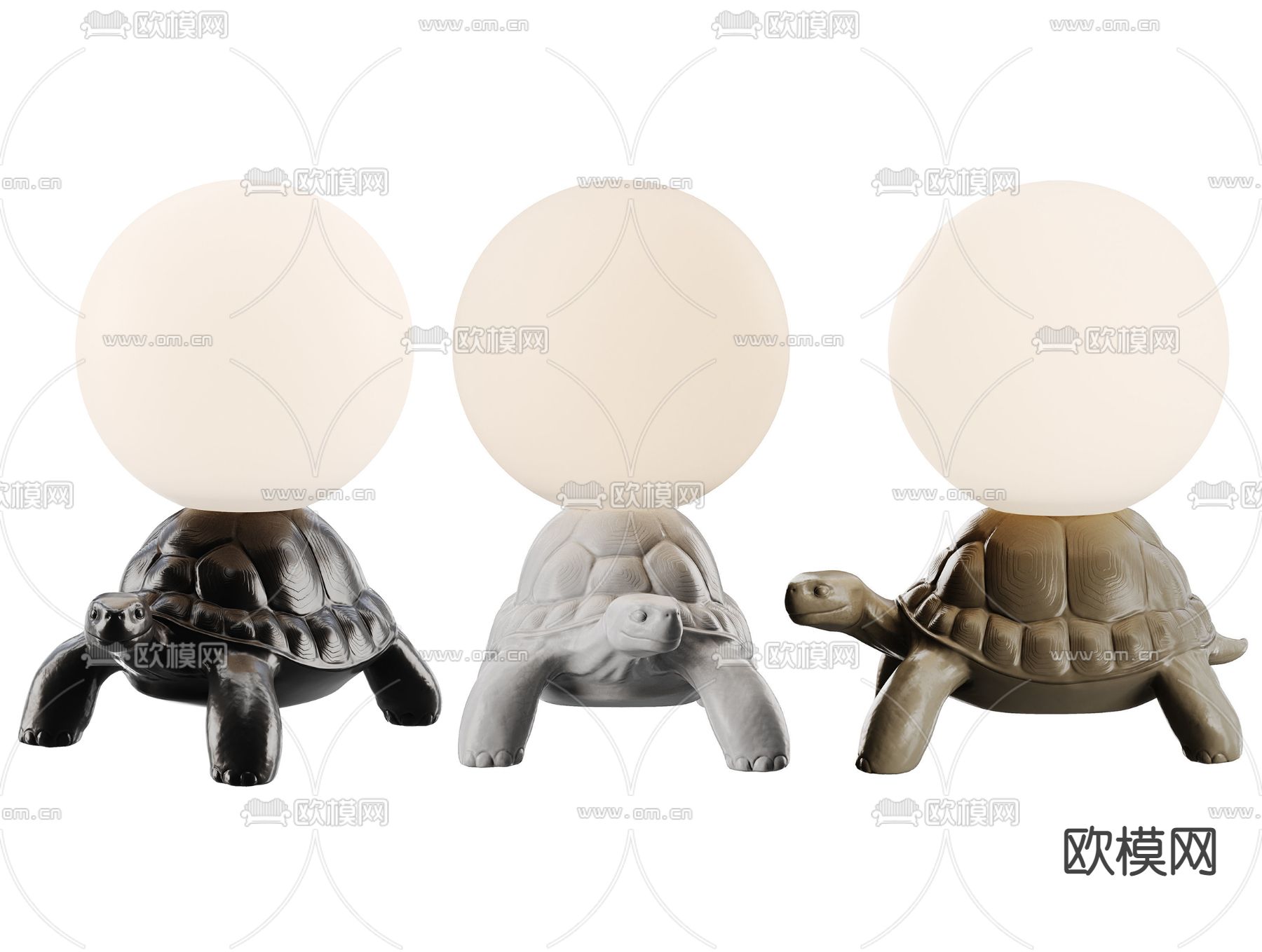 现代乌龟台灯3d模型下载（渲染图2）