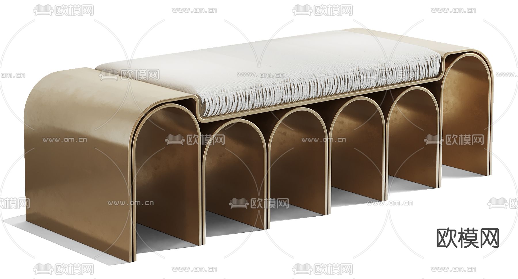 现代脚踏床尾凳3d模型下载（渲染图4）