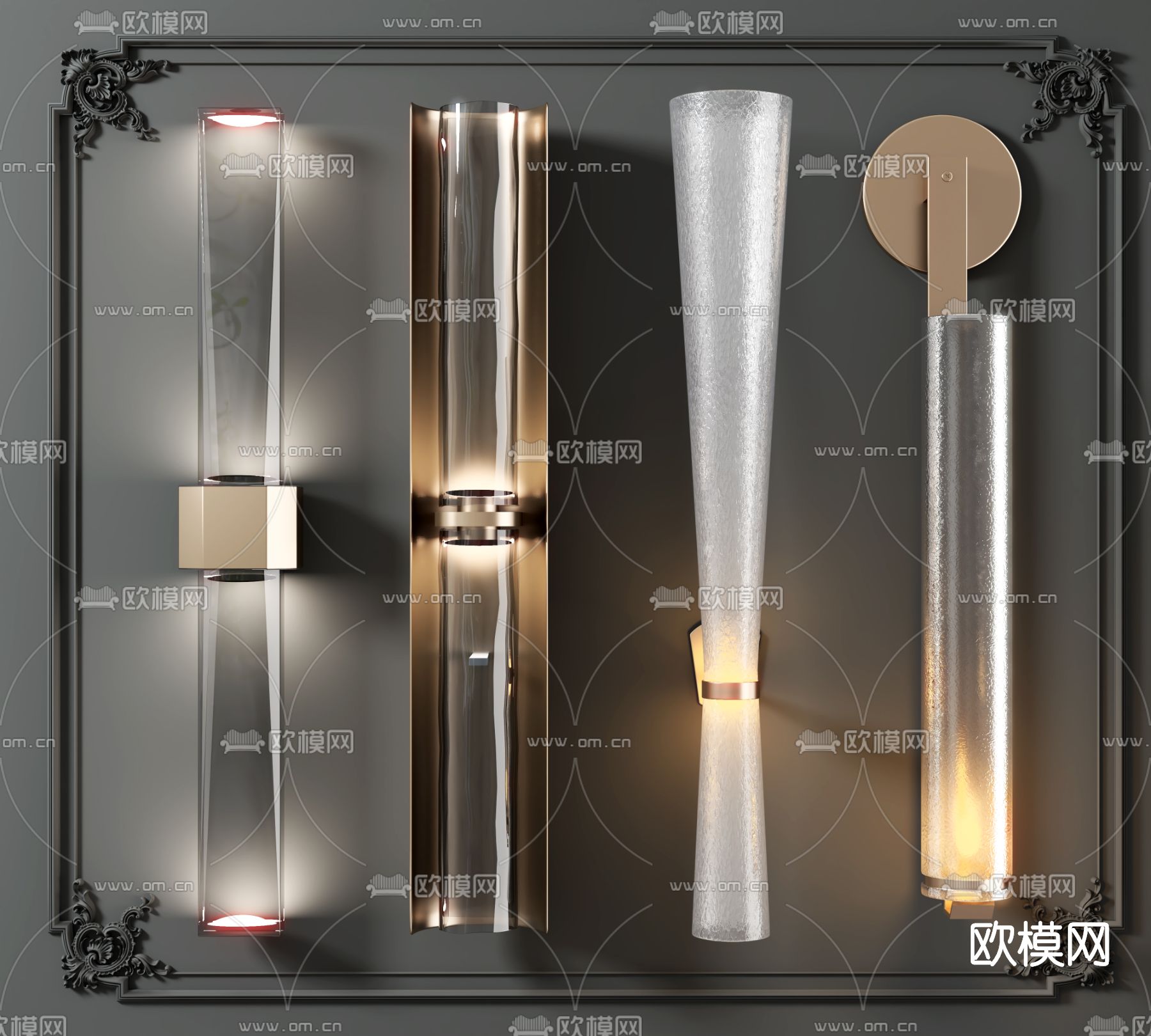 现代轻奢壁灯3d模型下载