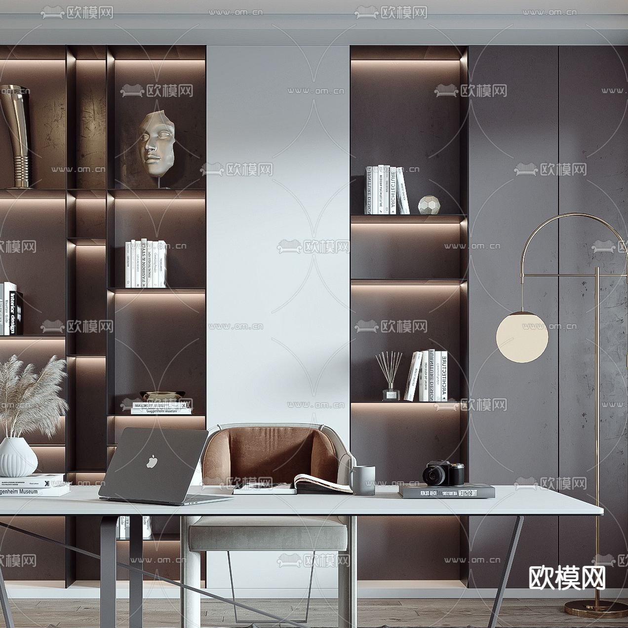 现代书房3d模型