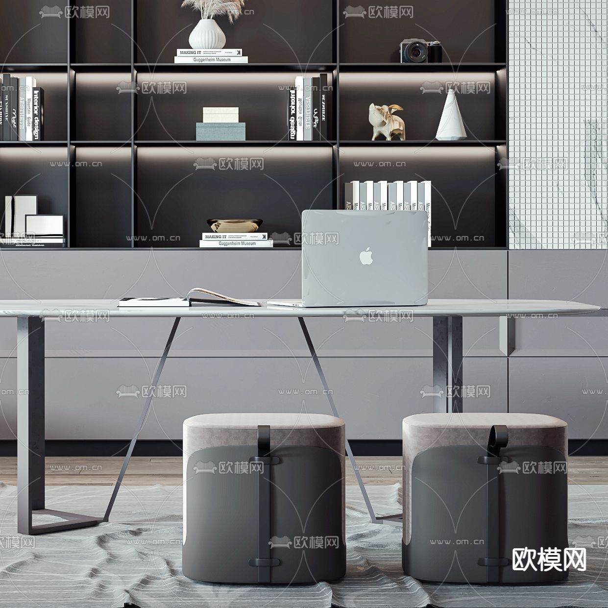 现代书房3d模型