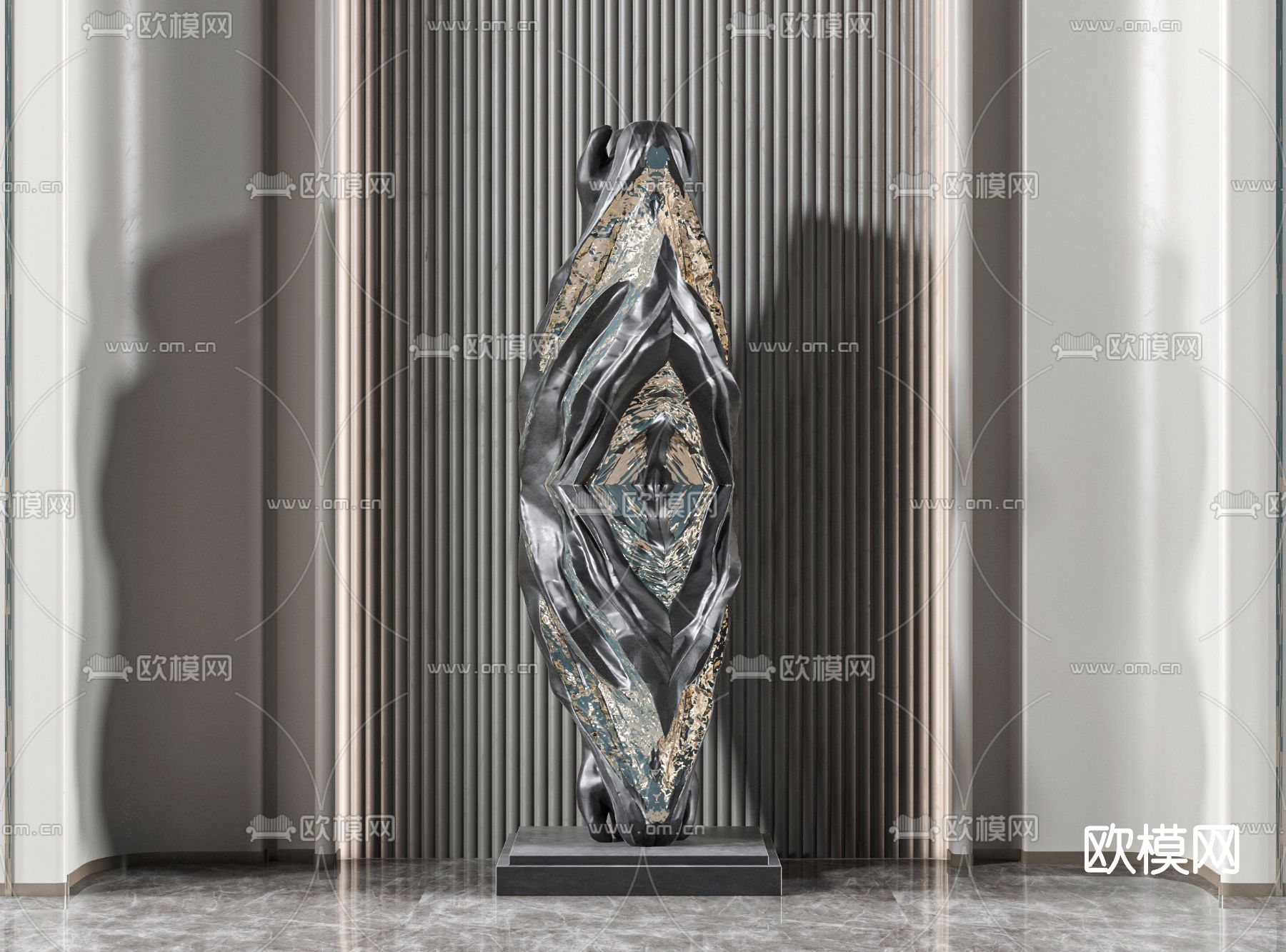 现代抽象雕塑3d模型下载