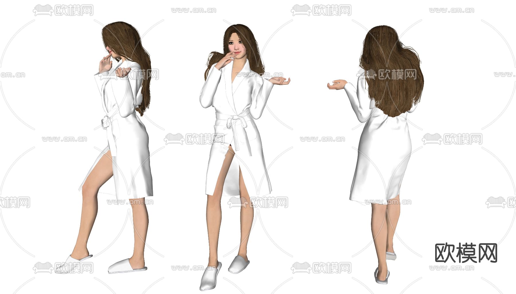 现代美女人物su模型下载（渲染图2）