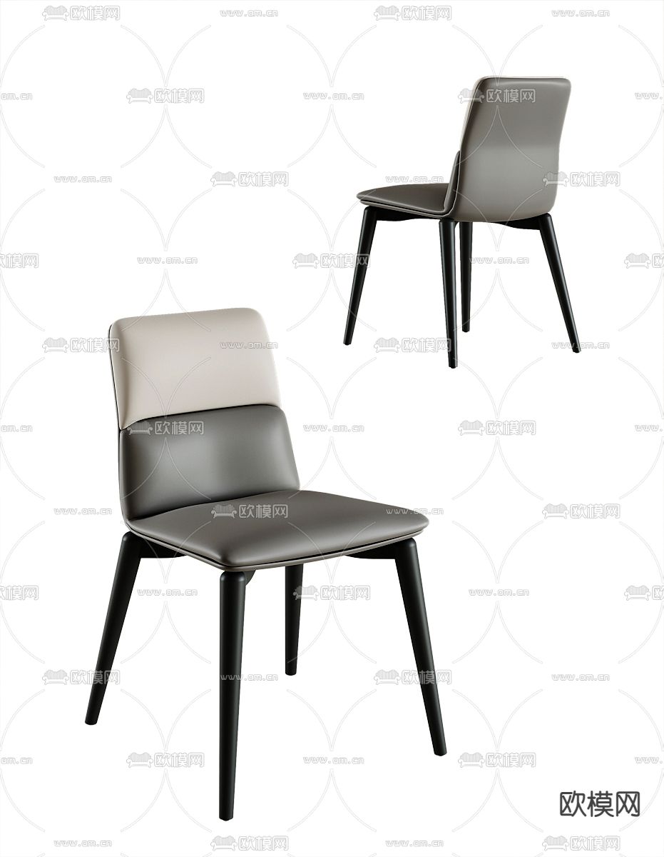 现代皮革单椅3d模型下载