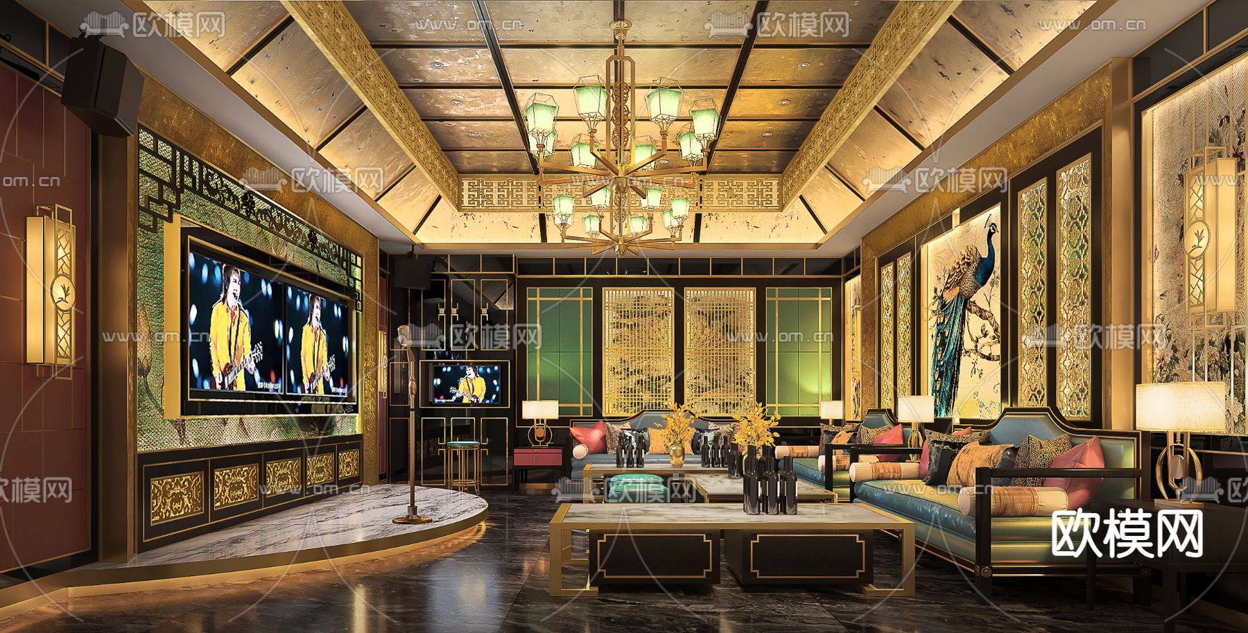 新古典轻奢KTV包间3d模型下载