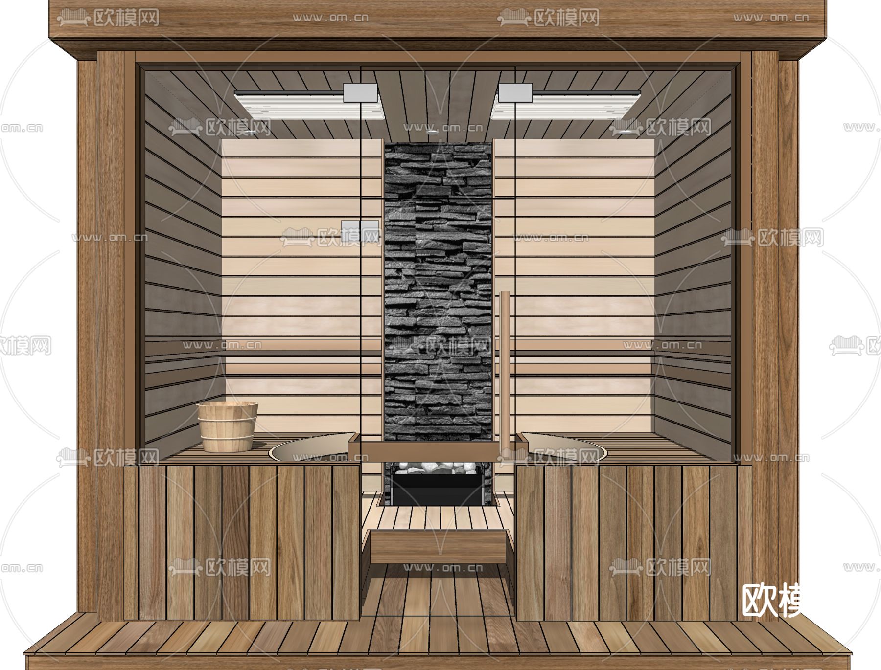 现代桑拿房su模型