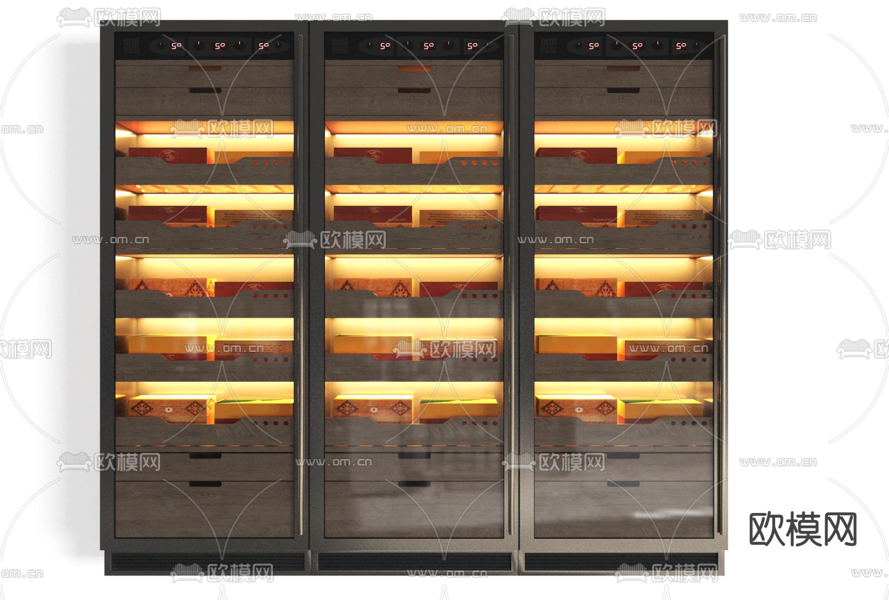 新中式实木装饰柜免费3d模型下载