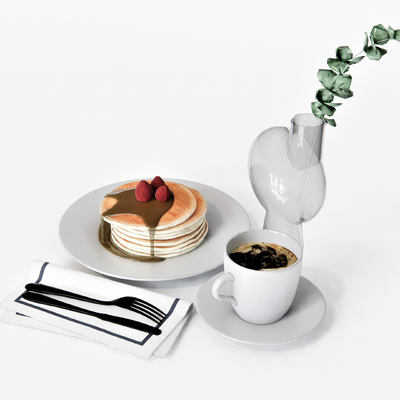  现代蛋糕咖啡食物su模型 