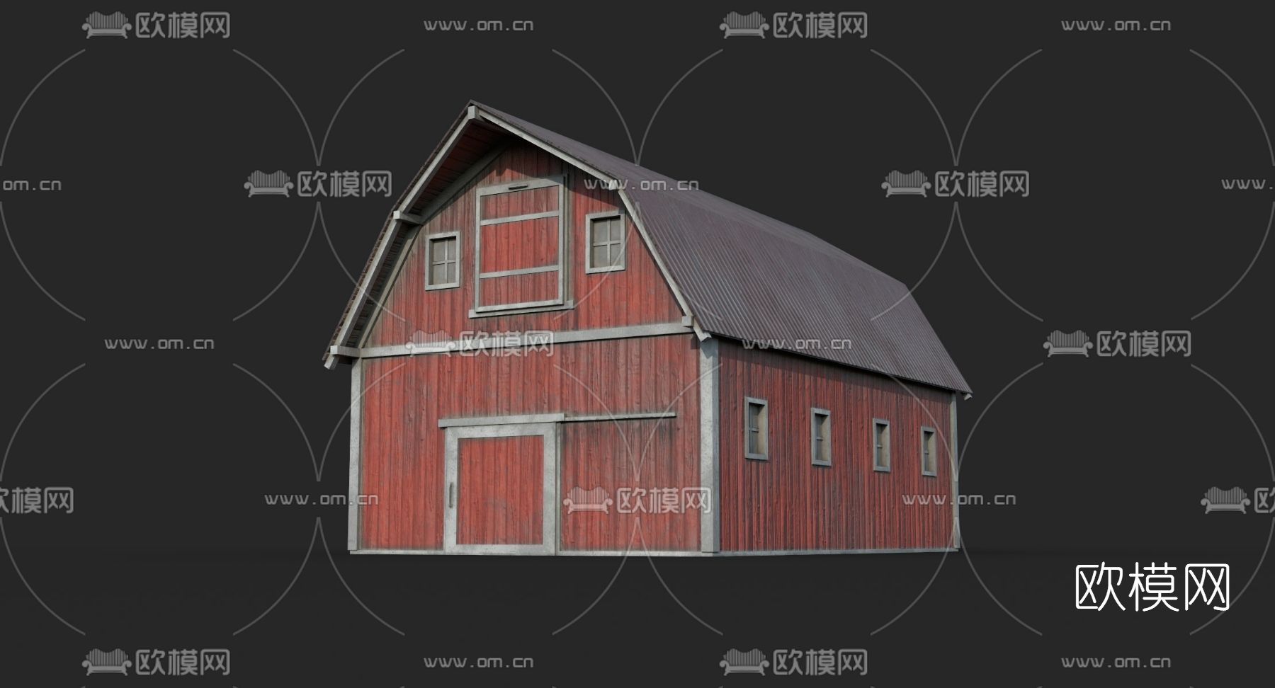 美式木质仓库免费3d模型