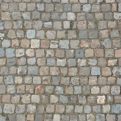  就石块拼贴地面 