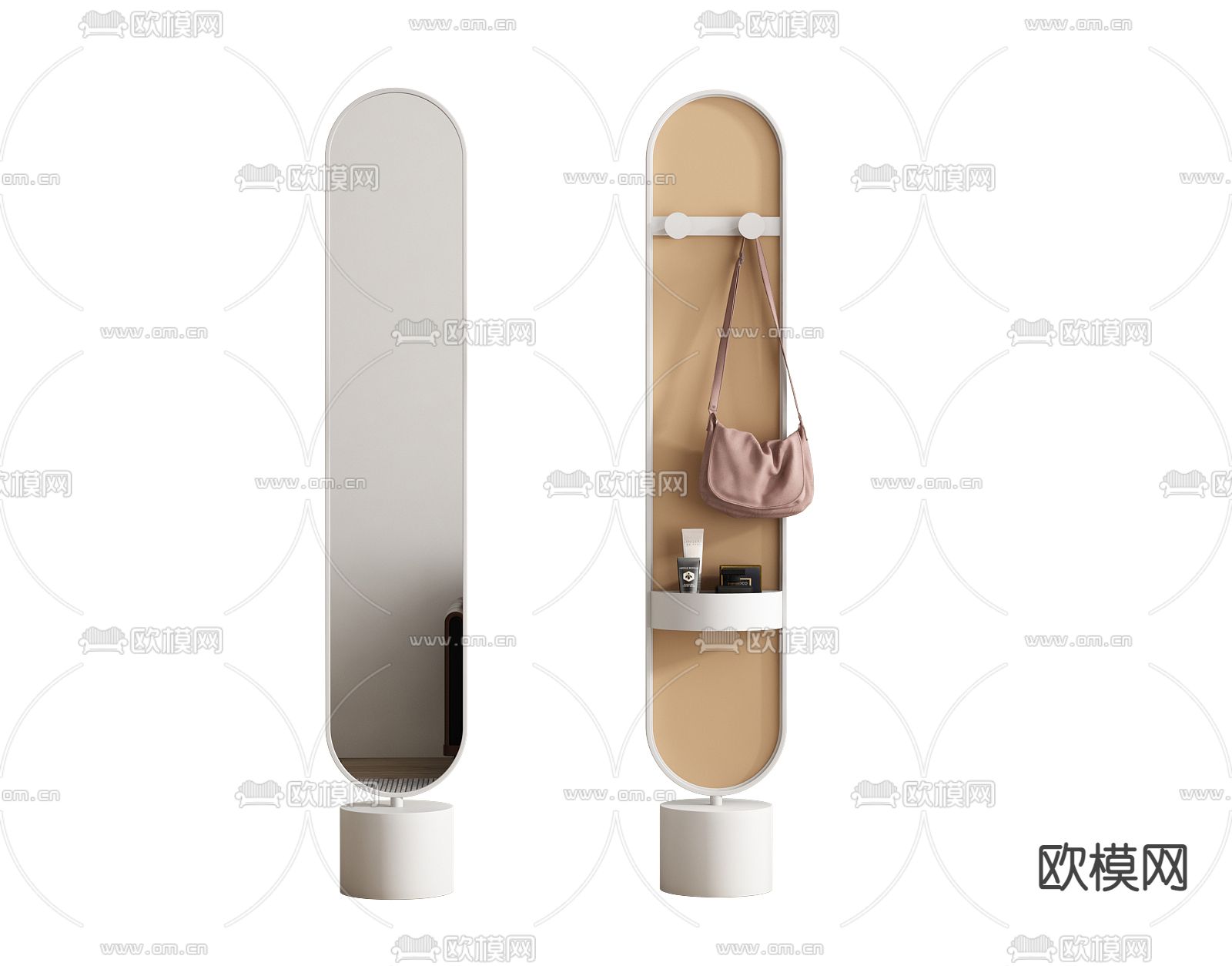 北欧全身落地镜3d模型下载（渲染图4）