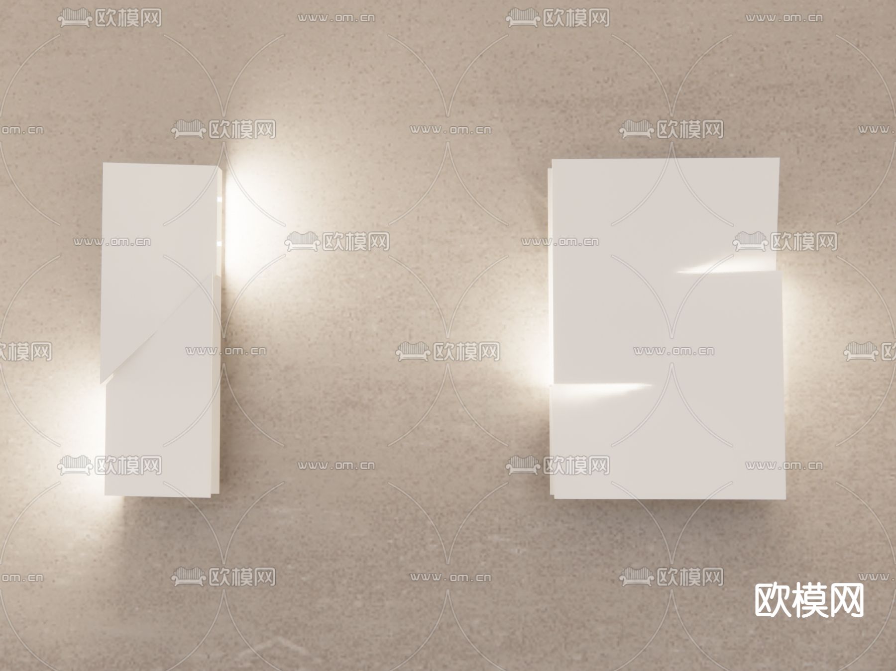 北欧艺术装饰几何壁灯su模型下载（渲染图2）