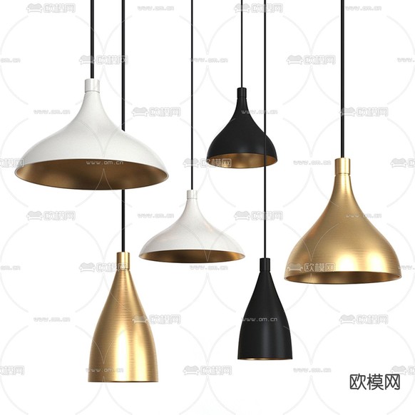 现代金属吊灯3d模型下载