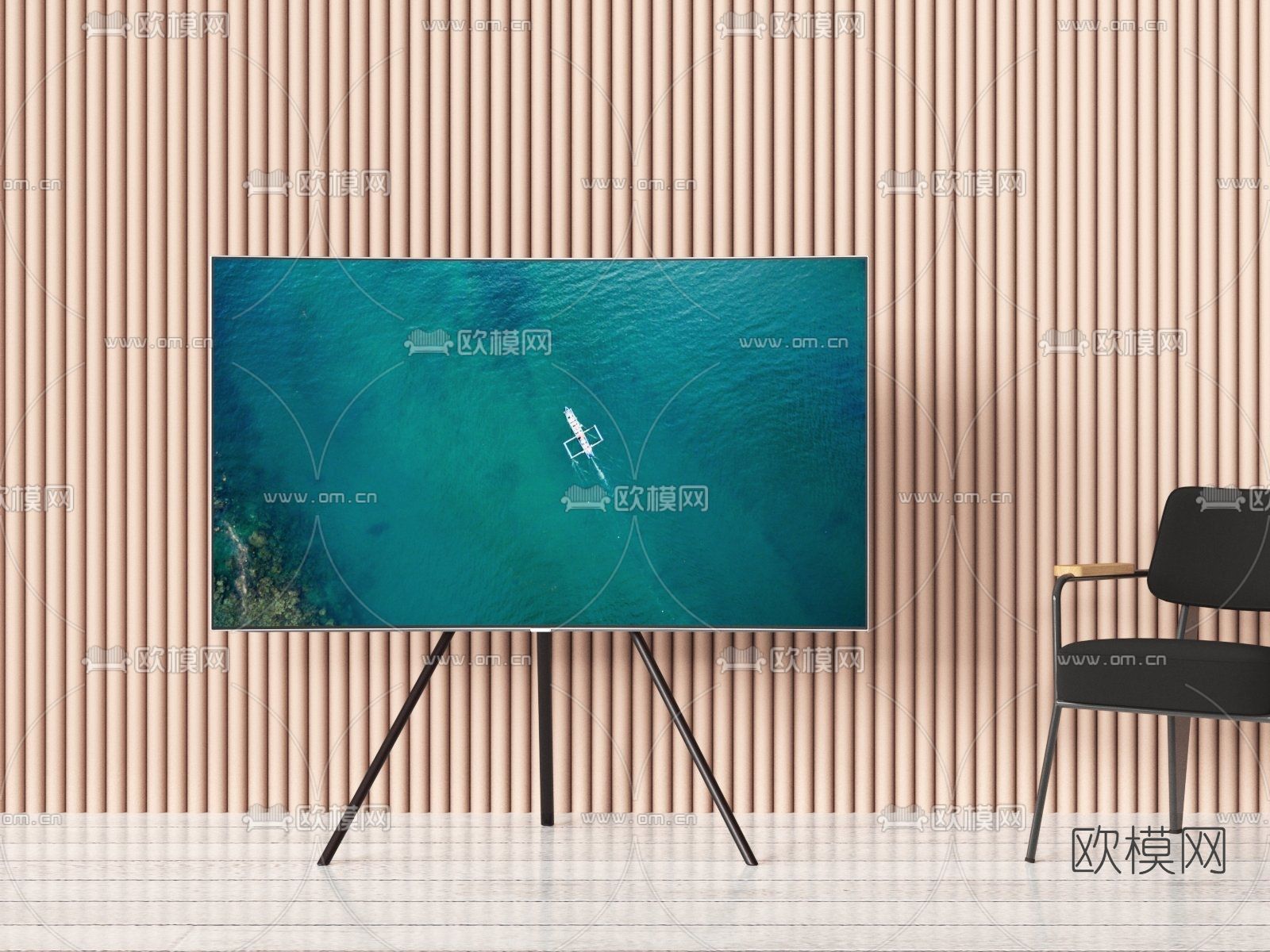 现代电视机免费3d模型下载