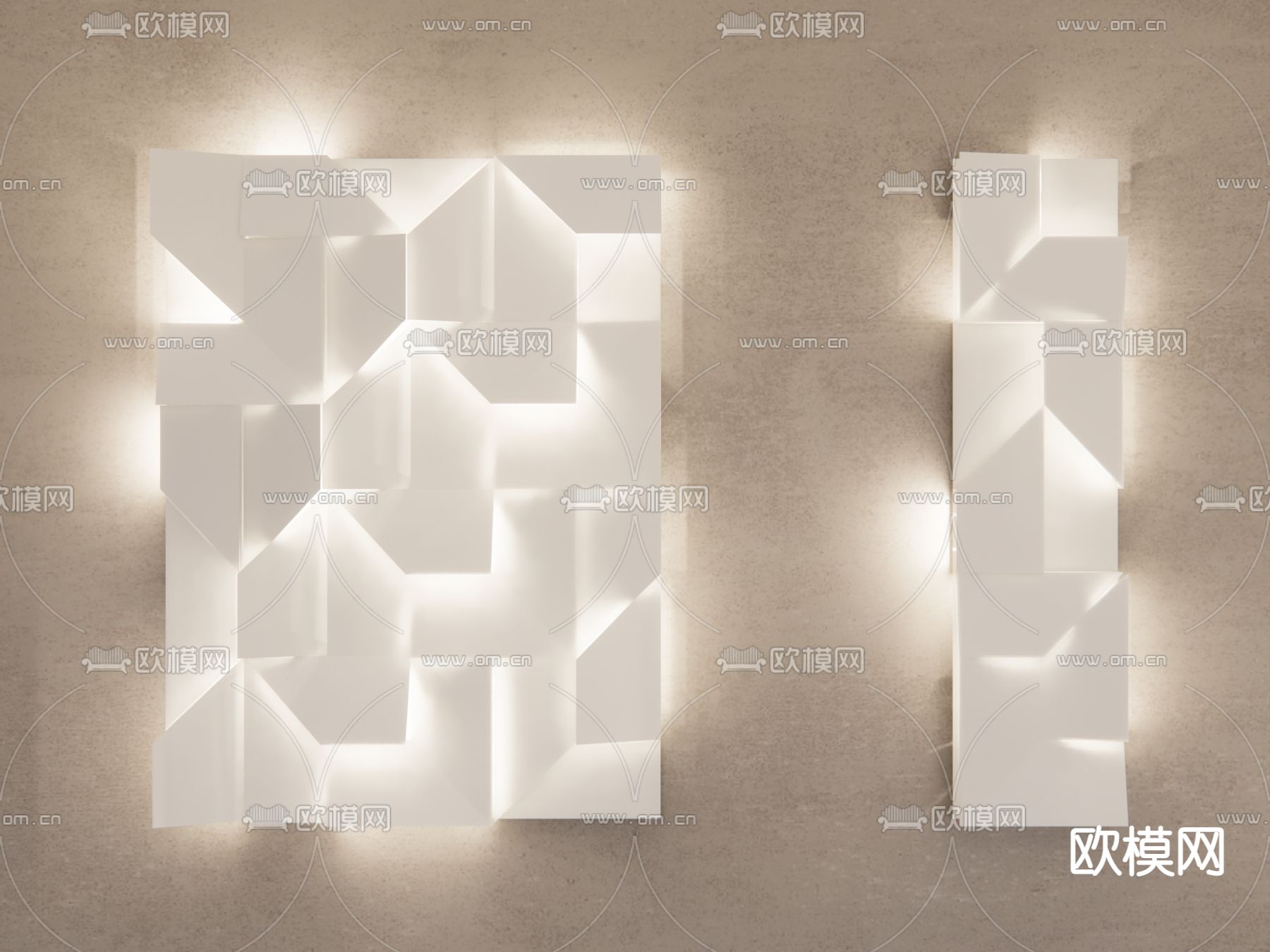 北欧艺术装饰几何壁灯su模型下载（渲染图1）