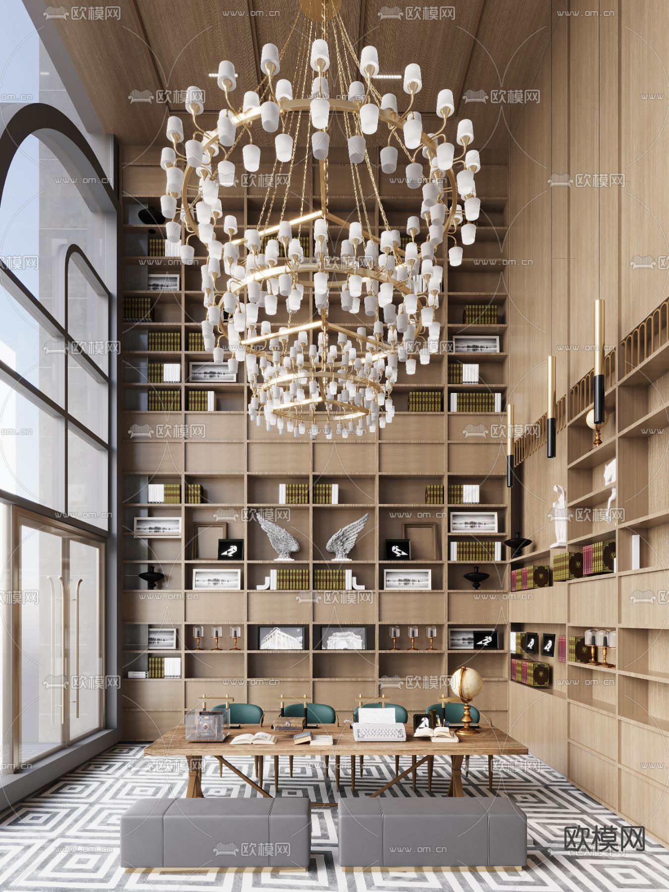 则灵艺术 方直 · 学府天成售楼处3d模型下载（渲染图1）