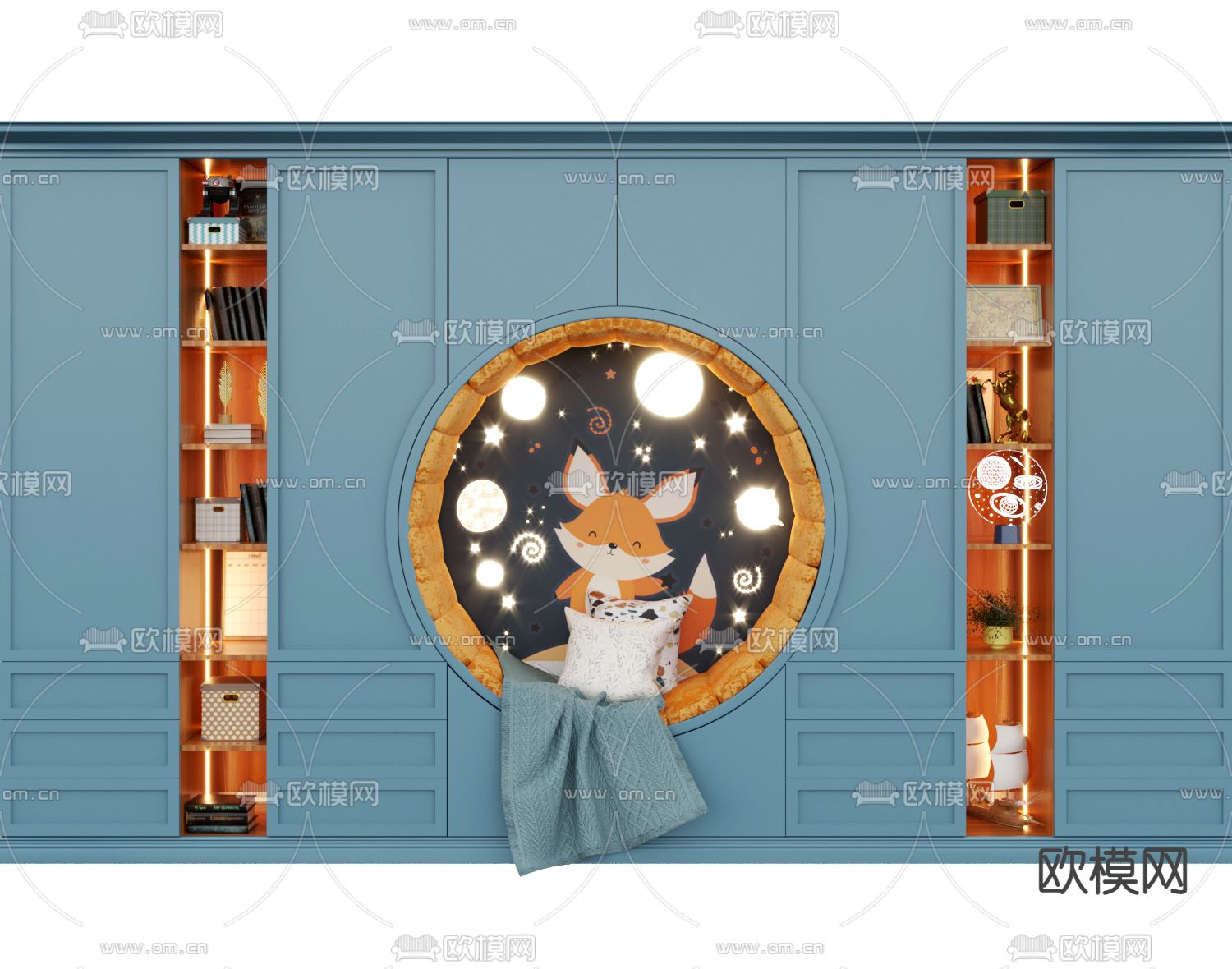 北欧儿童房衣柜装饰柜3d模型