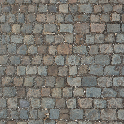  旧石块拼贴地面 