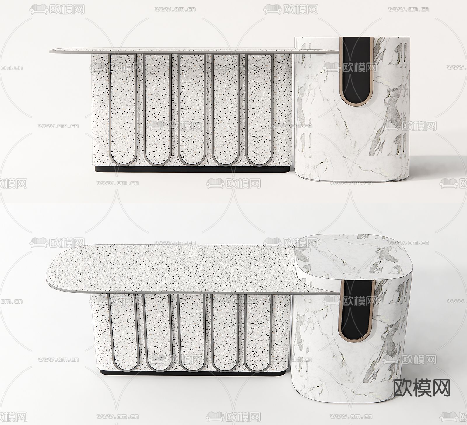 现代轻奢吧台su模型下载（渲染图1）