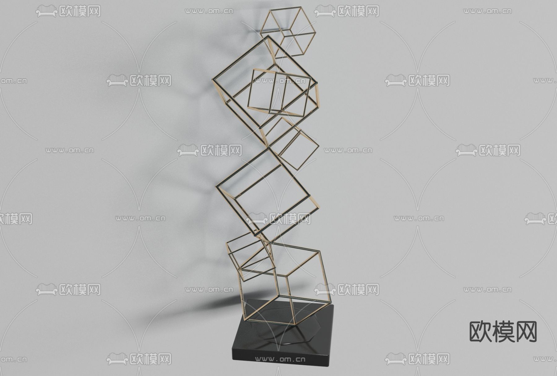 现代铁艺饰品摆件免费3d模型下载