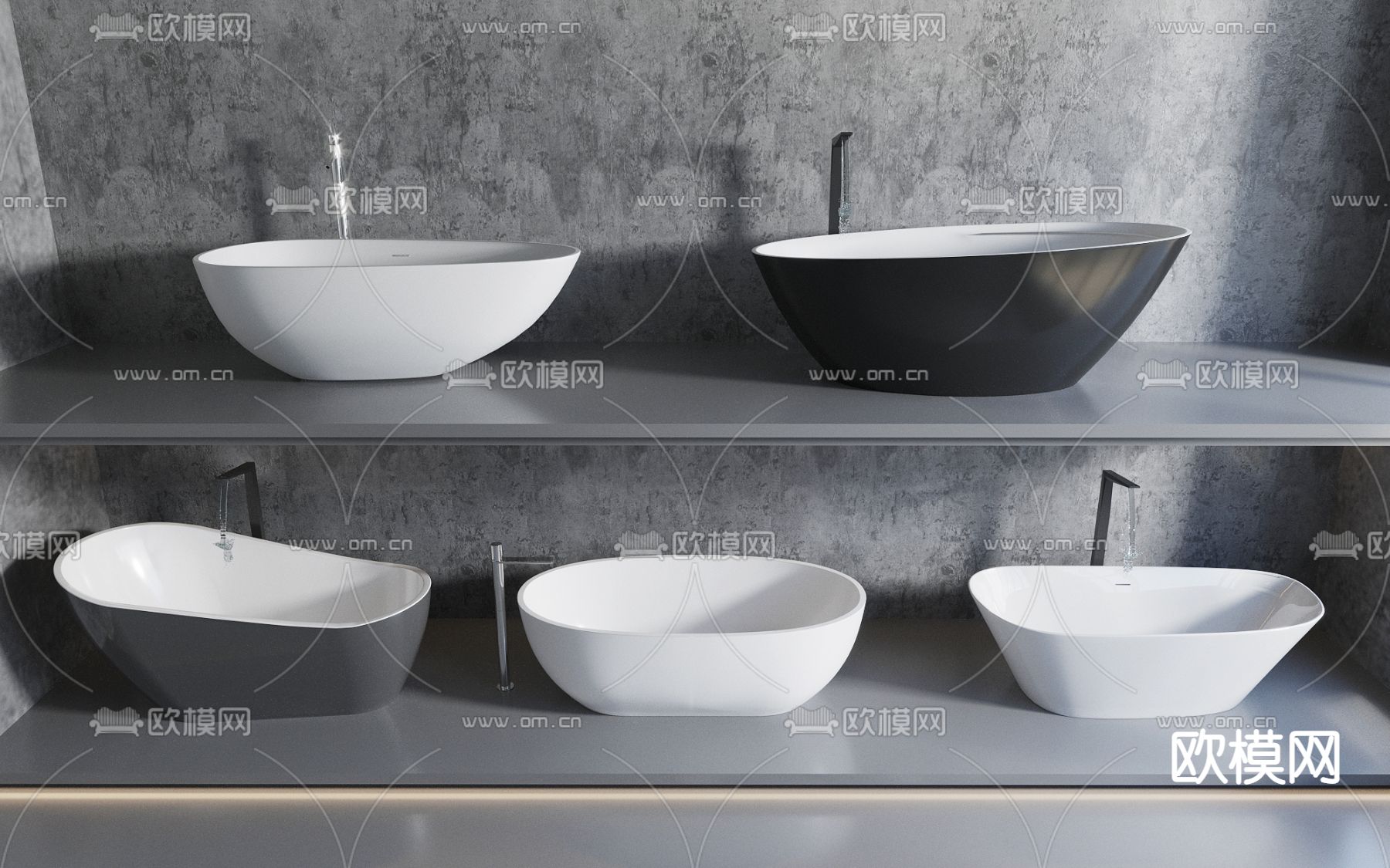 现代浴盆浴缸3d模型下载