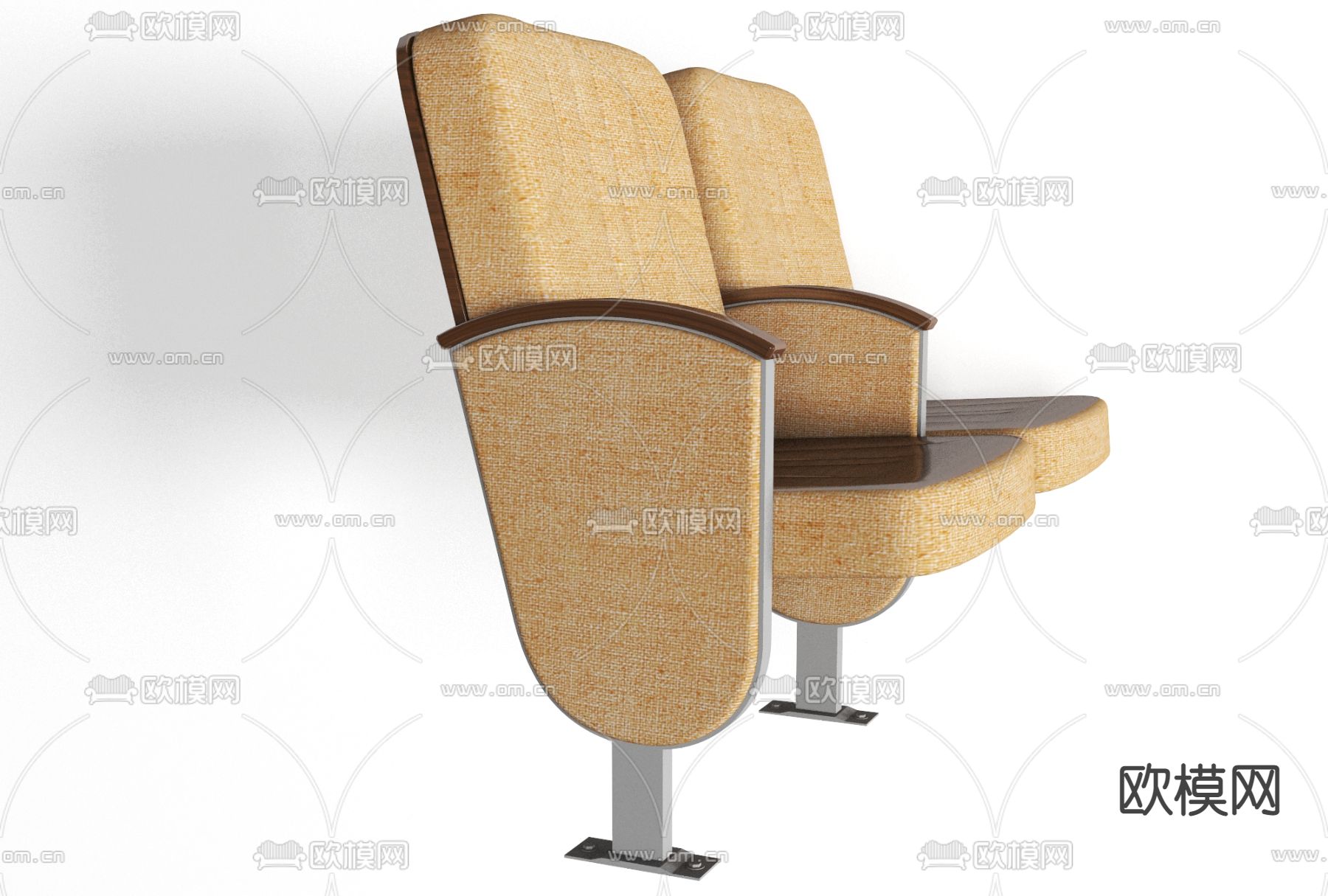 现代剧场公共椅免费3d模型下载