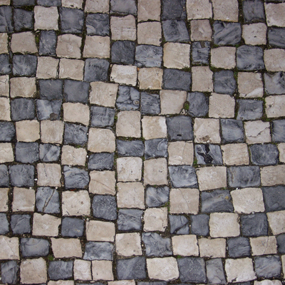  双色地砖拼接地面 