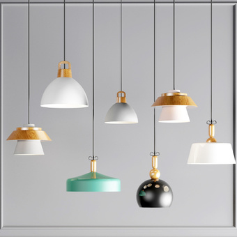 北欧半圆小吊灯3d模型